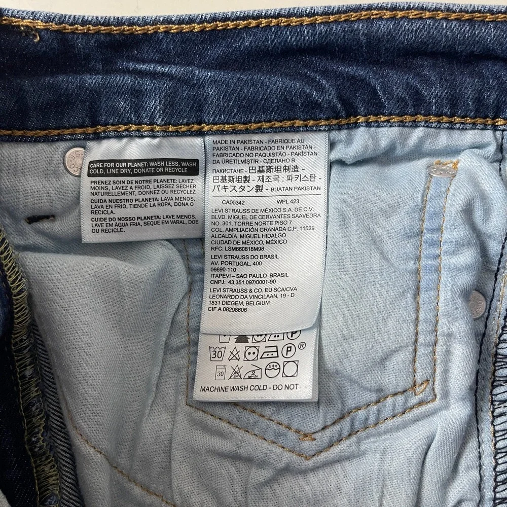 Levis Jeans Mens 34x32 Blue 511 Slim Fit Dark Wash Denim Grunge Preppy Skater